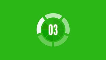 05 countdown animation, 05 to 00 Modern flat design with animation on green screen background. video