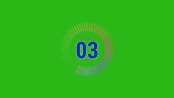 spectacular 05 countdown animation, 05 to 00 Modern flat design with animation on green screen background. video