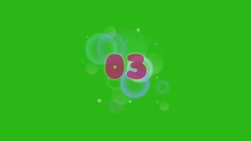 awesome 05 countdown animation, 05 to 00 Modern flat design with animation on green screen background. video