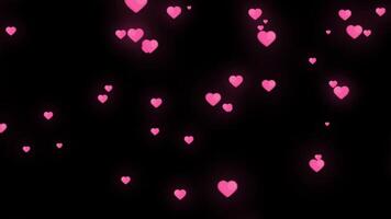 Pink Heart particle group flying up effect background video