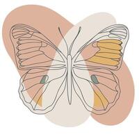 A butterfly with a yellow and orange background vector