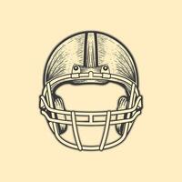 American Football Helmet front view vintage style vector