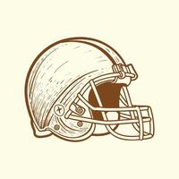 American Football Helmet Side view black and white design vector