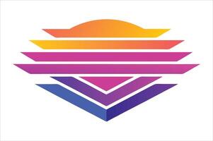 Gradient 3D Abstract modern Background Design. vector