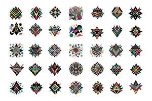 Abstract geometric strokes seamless pattern bundle. vector