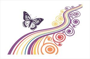 Gradient 3D Abstract Background with butterfly Design. vector