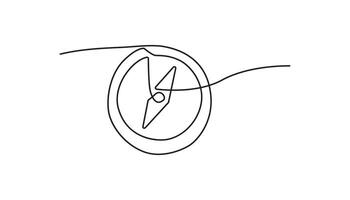 compass continuous one line drawing art traveler vector