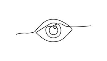 eye continuous one line drawing single line human body part vector