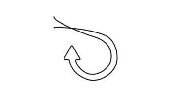 Arrow continuous one line drawing art pointing vector