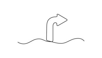 Arrow continuous one line drawing art instruction stage vector