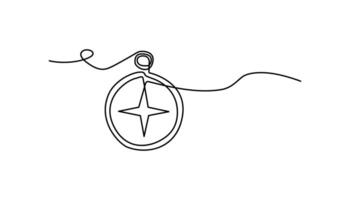 compass continuous one line drawing art circle line art vector