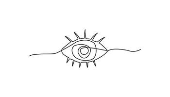 eye continuous one line drawing human body part vector