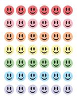 Pastel Rainbow Smiley Sticker Sheet vector