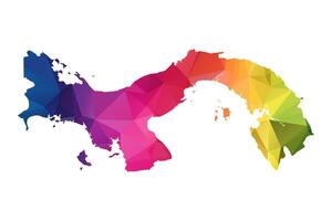Abstract Polygon Map - Low Poly Color Rainbow Panama map of isolated. vector