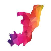 Abstract Polygon Map - Low Poly Color Rainbow Republic of the Congo map of isolated. vector
