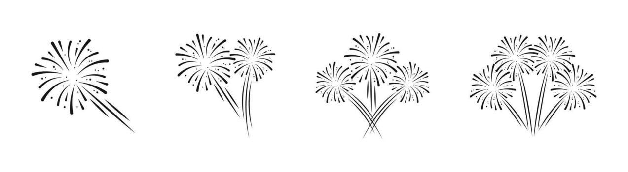 explotando fuegos artificiales. fuegos artificiales ilustración. pirotécnica espectáculo. hermosa ligero actuación vector