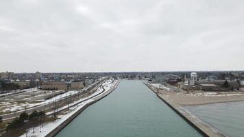 A view of the waterway from above video