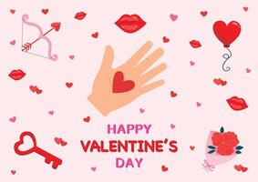 Happy Valentine's Day background. graphics vector