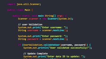 Programming code animation, animated scrolling source code suitable for software development illustrations and coding scenes. video