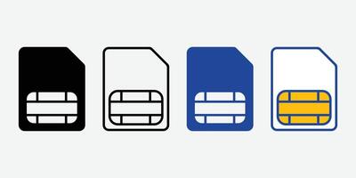 Mobile SIM Card Icon . Dual Sim Card Icon. vector