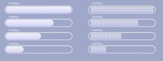 A set of different types of buttons on a blue background vector