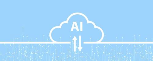 Ai and cloud computing vector