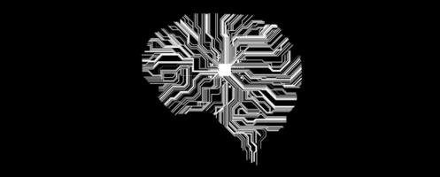 A circuit board with a white light on it vector