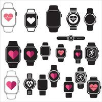 smartwatch icon set. simple icon. illustration color editable vector