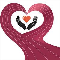 Heart and Hands Together Icon vector