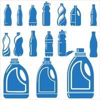 Set of plastic bottle icons. Plastic bottles of various sizes vector