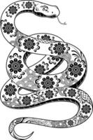 Outlined Chinese New Year 2025 Year Of The Snake Zodiac vector