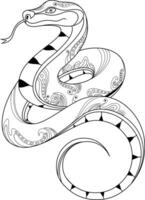Black and White Snake Chinese Zodiac Year of the Snake vector