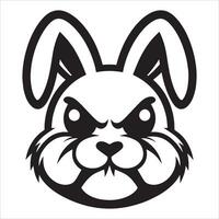 Angry face rabbit head cartoon vector
