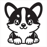 Adorable Baby Corgi in Action Captivating vector