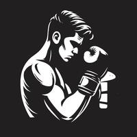 Collection of Boxing and Bodybuilder Silhouette vector