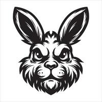 Abstract Rabbit Badge Vintage Black Bunny Icon vector