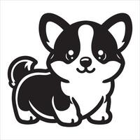 Corgi, Minimalist and Simple Silhouette vector
