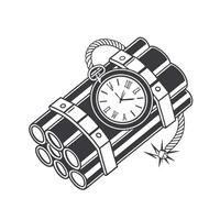 Dynamite Bomb with Countdown Clock vector