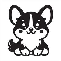 Cooper and Baby Corgis vector