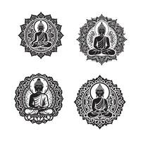 Buddha status made of stone isolate on transparency background vector