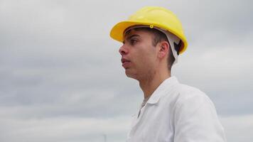 Engineer Angry About Bad Work Done By Workers Nervously Scolding Them On Beach video