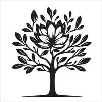 Tree, Black and White illustration vector