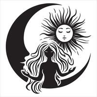 Celestial Black and White Isolated Icon vector