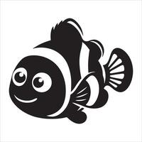 Nemo clownfish in white background vector