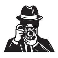 Camera Black and White Isolated Icon vector