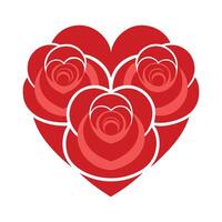 Heart of Roses Illustration Romantic Red Floral Design for Love and Celebration vector