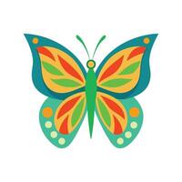 Vibrant Butterfly Illustration Colorful Design with Abstract Decorative Patterns vector