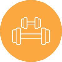 Dumbbells Line Multi Cirlce Icon vector