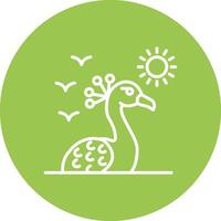 Peacock Line Multi Cirlce Icon vector