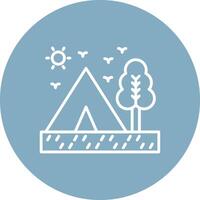 Campsite Line Multi Cirlce Icon vector